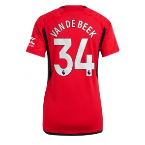 Manchester United Donny van de Beek #34 Hemmatröja Kvinnor 2023-24 Kortärmad